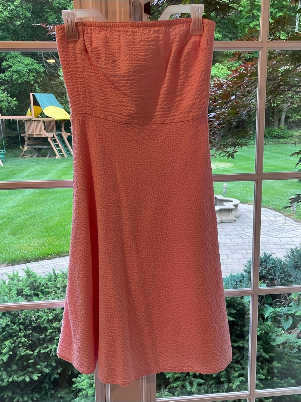 Duck Head Strapless Pink Textured A-Line Dress